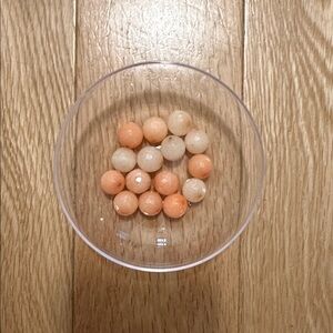 Peach colored glass beads - qty 15